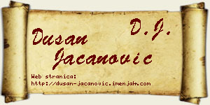 Dušan Jacanović vizit kartica